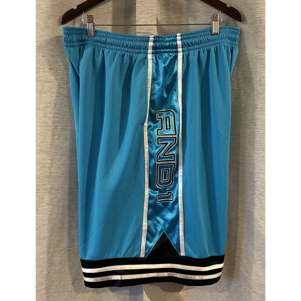 Vintage Y2K And1 Mens Shorts Basketball Baggy Shimmer Shiny Size 2XL - Picture 6 of 9